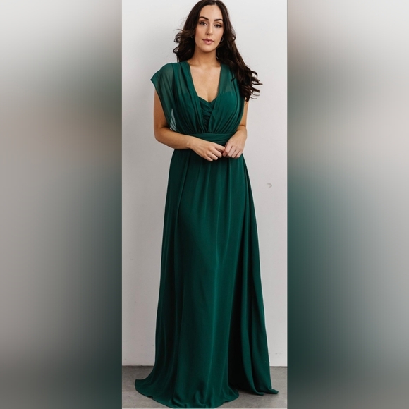 RSVP Strapless/Convertable Forest Green Dress - Picture 2 of 3